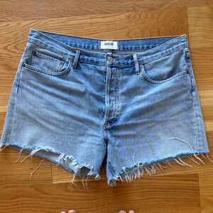 Agolde Light Blue Denim Cutoff Jean Shorts
